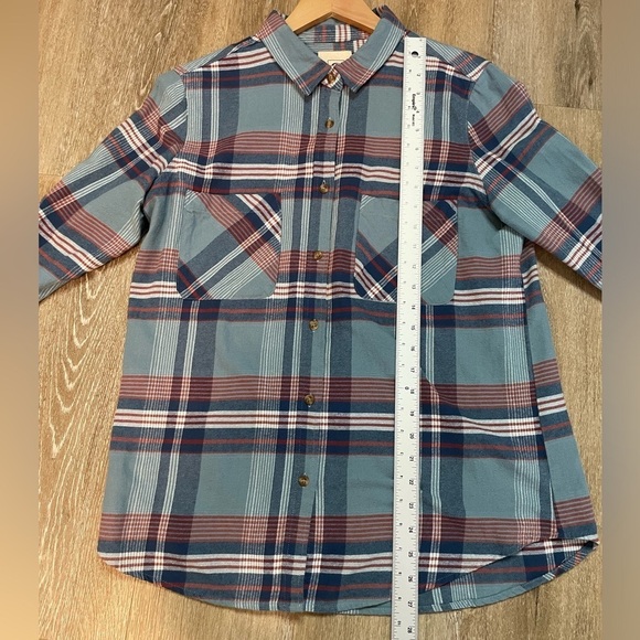 Rip Curl Button Up Shirt Womens Size M Blue Checked Long Sleeve Collared Pocket - Picture 7 of 16
